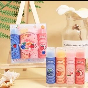 4 flavors of fruity lip balm